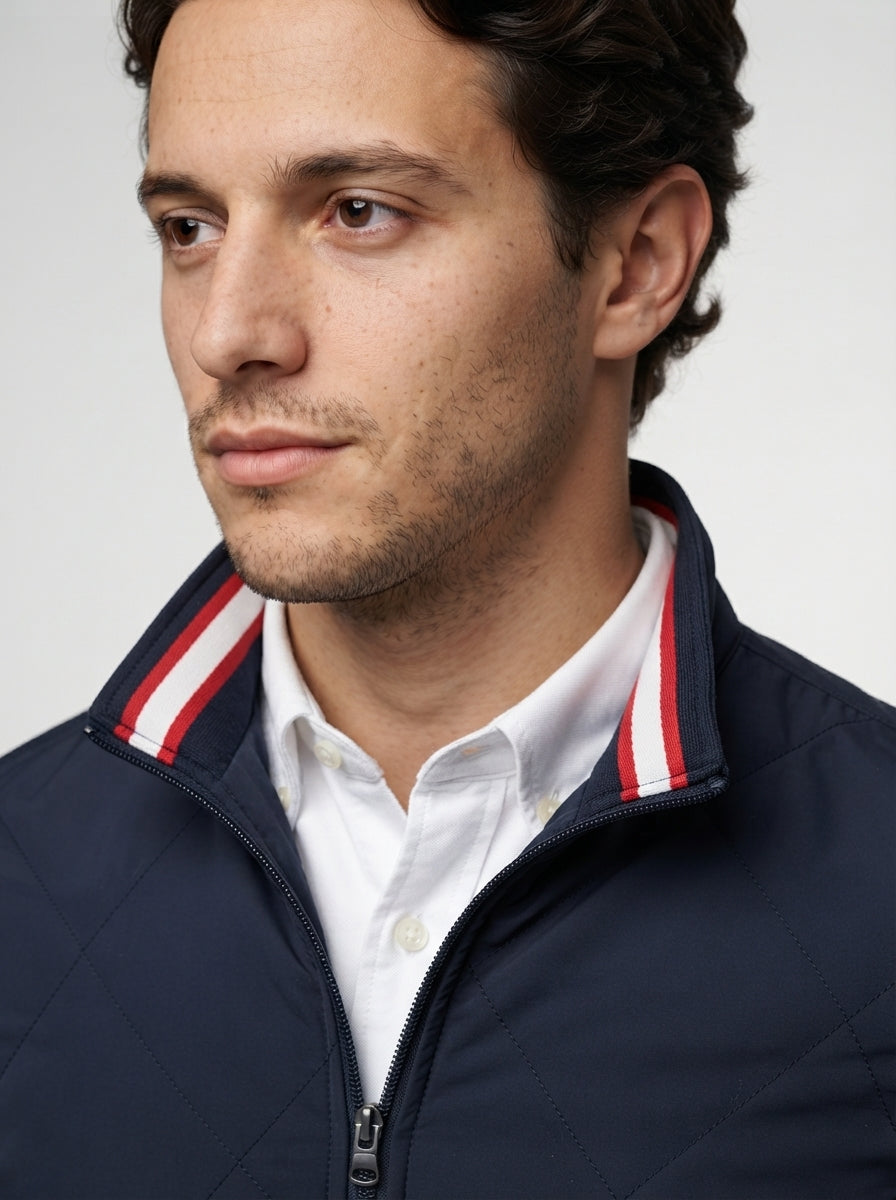 The Rothbury Striped Rib Quilt in Navy