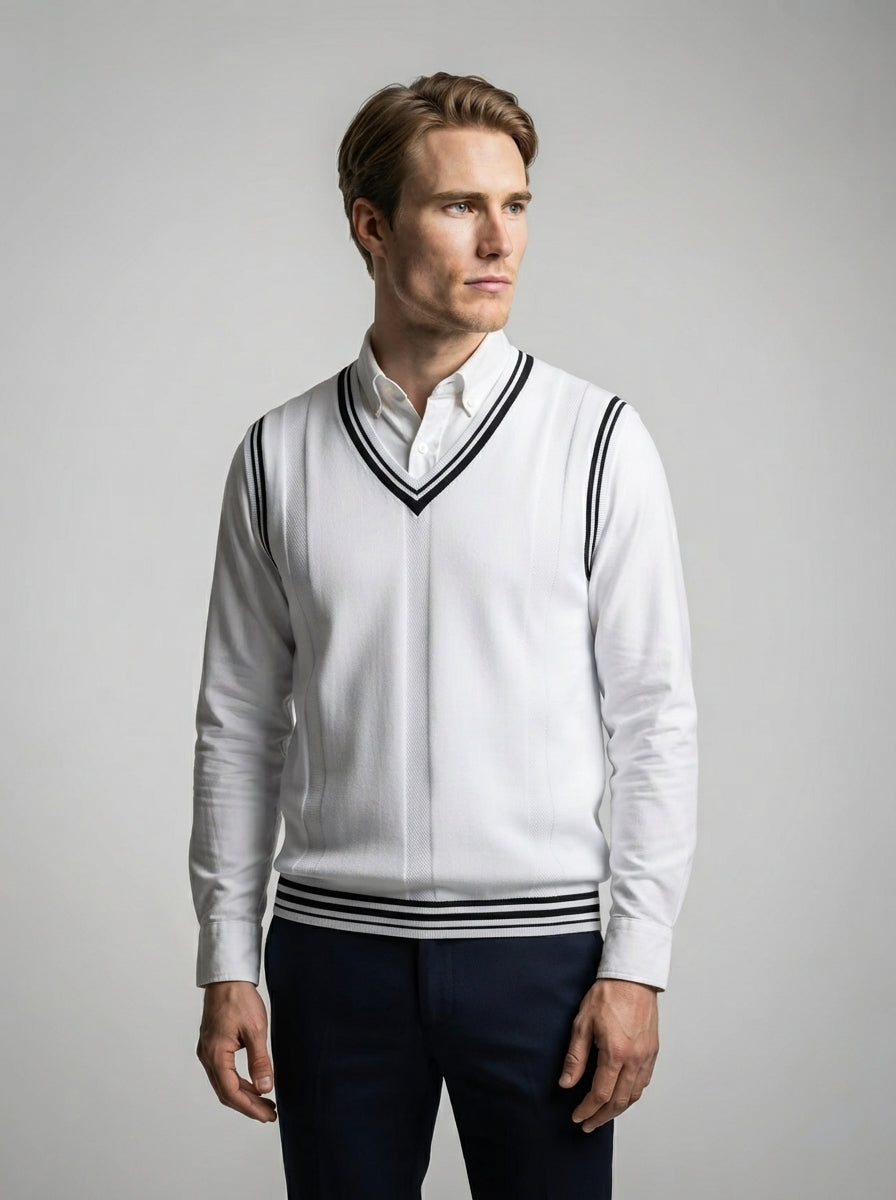 The Farleigh Cricket Vest in White