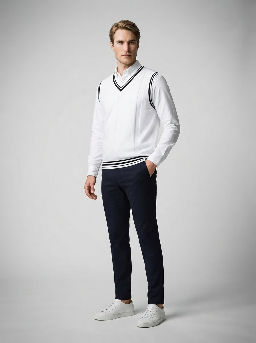 The Farleigh Cricket Vest in White