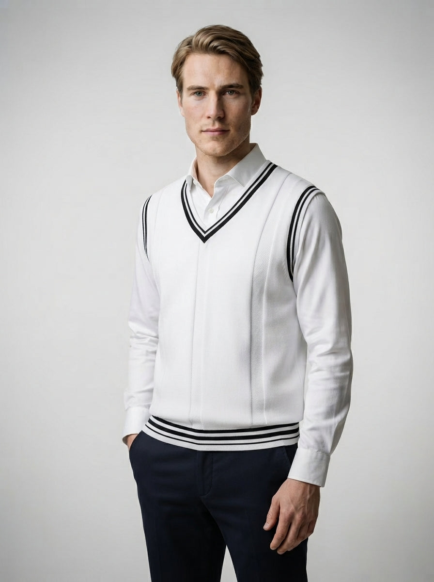 The Farleigh Cricket Vest in White