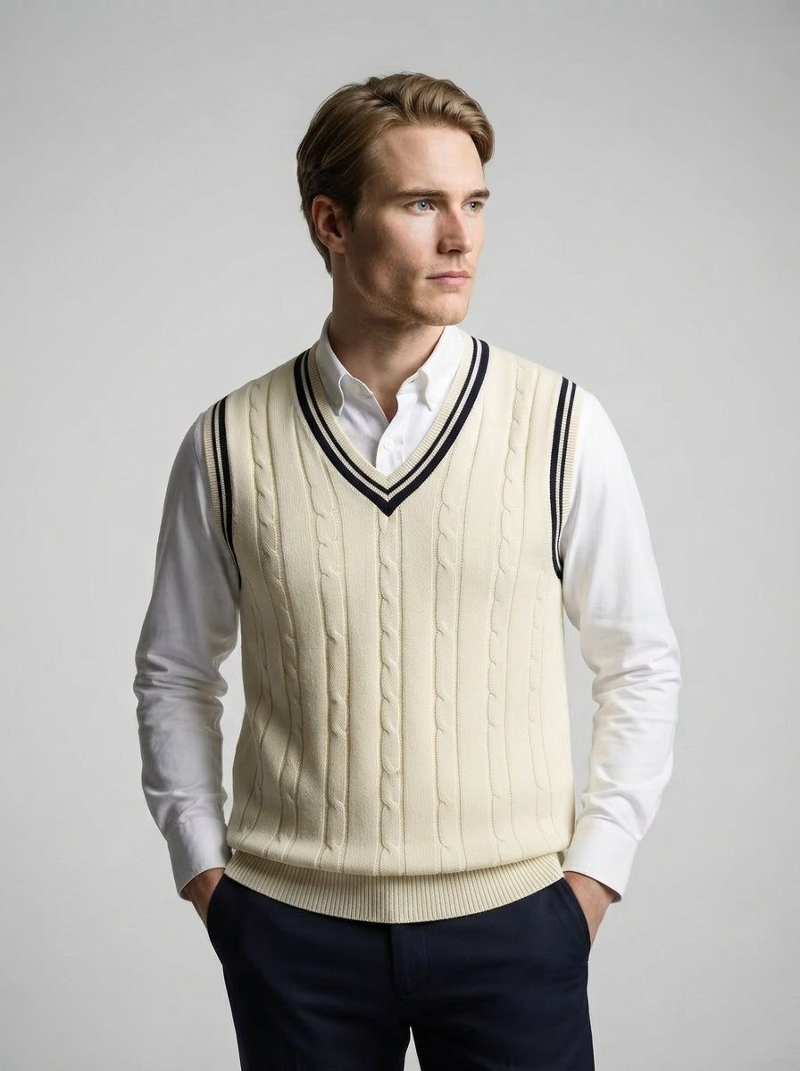 The Farleigh Cricket Vest in Apricot