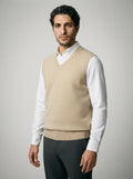 The Whitbourne Knit Vest in Beige