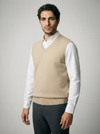 The Whitbourne Knit Vest in Beige