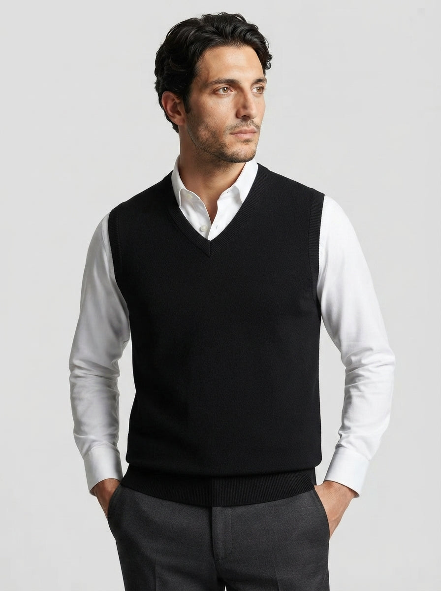 The Whitbourne Knit Vest in Black