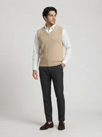 The Whitbourne Knit Vest in Beige
