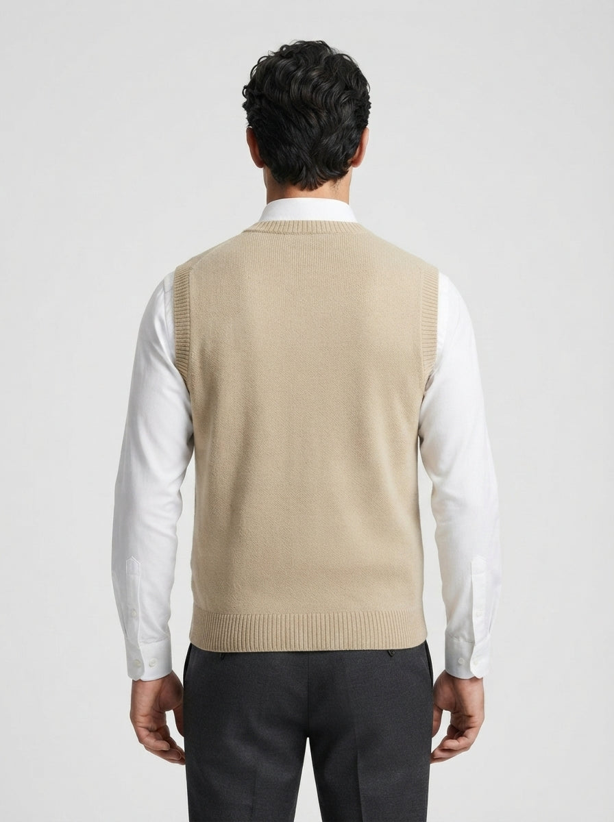 The Whitbourne Knit Vest in Beige