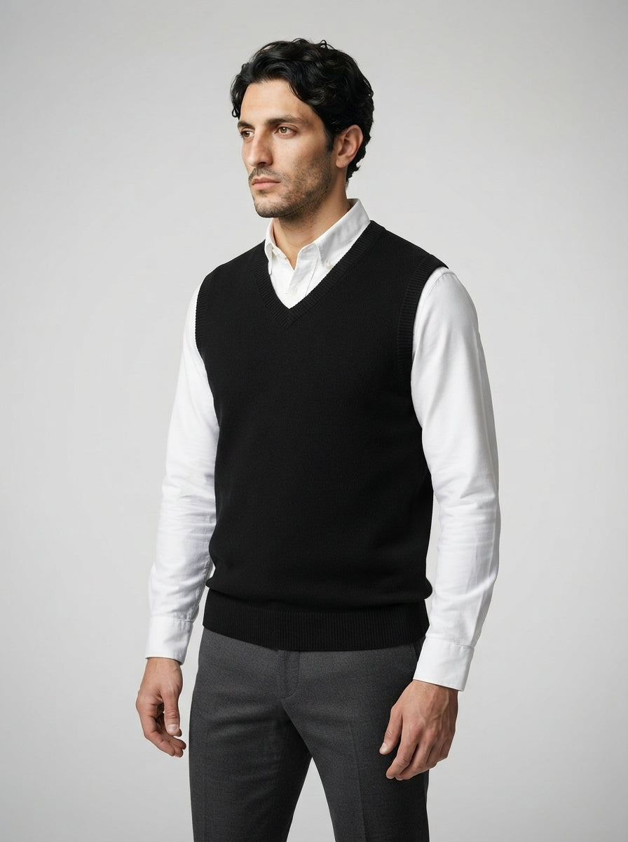 The Whitbourne Knit Vest in Black