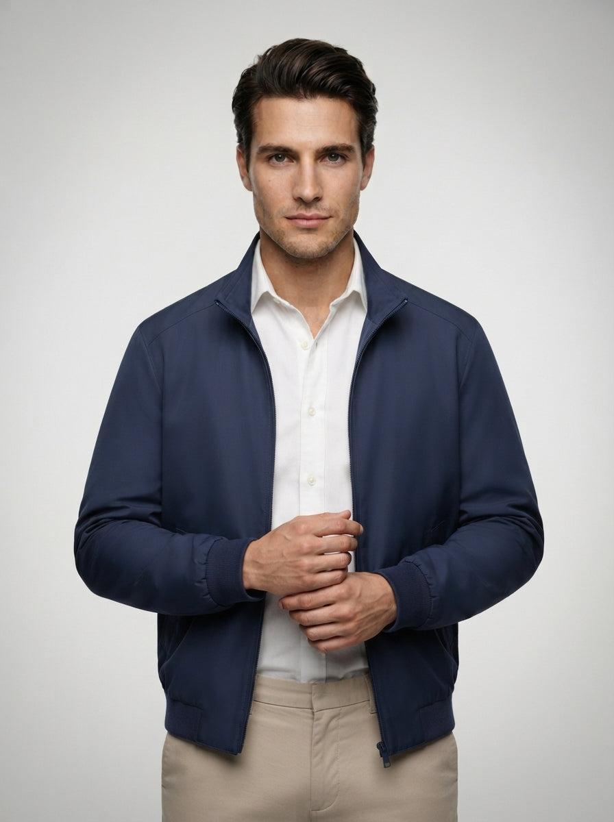 The Brancaster Zip Blouson in Navy