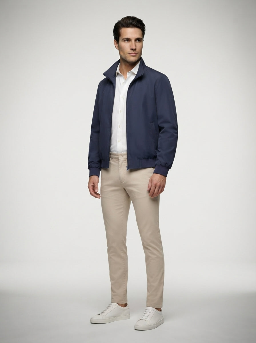 The Brancaster Zip Blouson in Navy