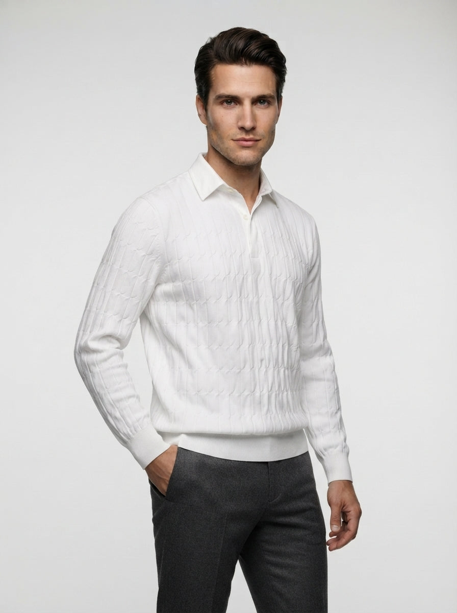 The Ferrand Quarter Zip in White