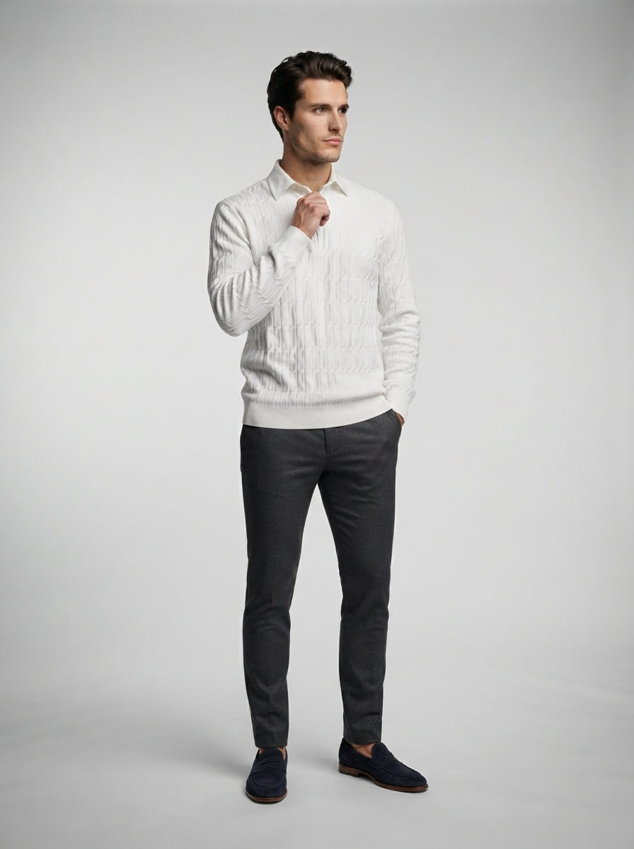 The Ferrand Quarter Zip in White