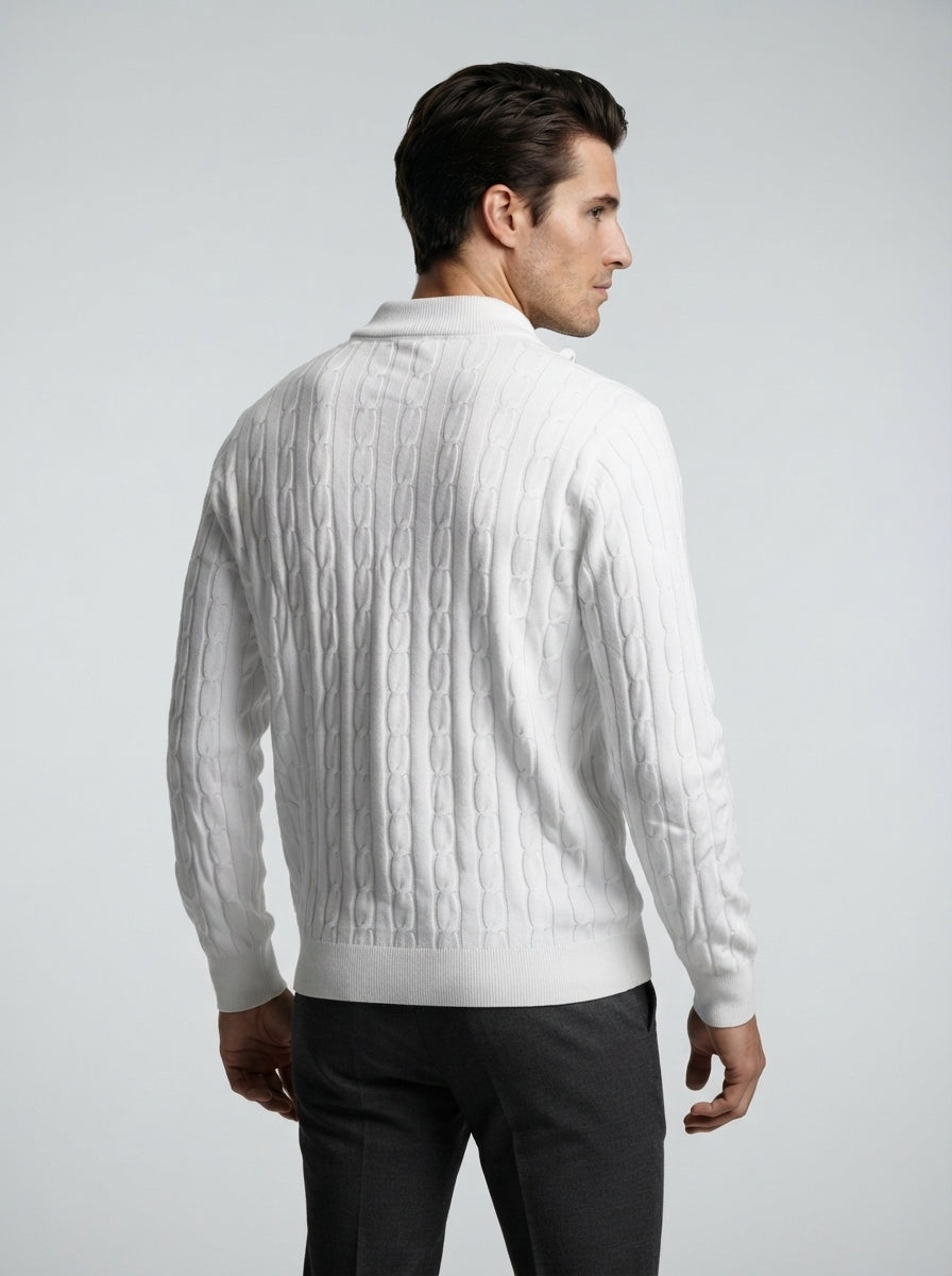 The Ferrand Quarter Zip in White