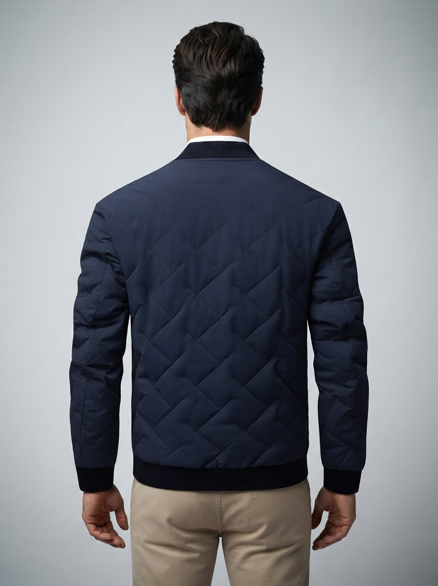 The Ashcombe Basketweave Quilt in Royal Blue