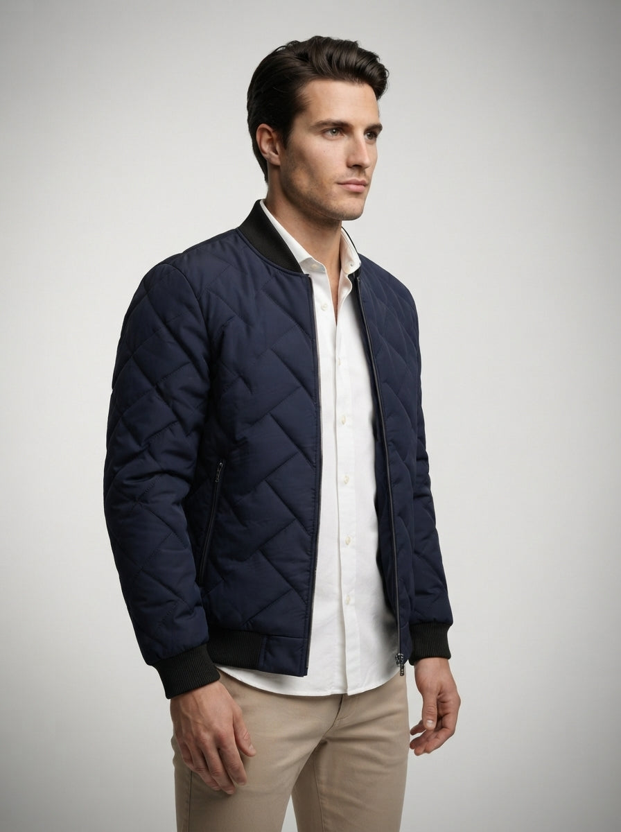 The Ashcombe Basketweave Quilt in Royal Blue