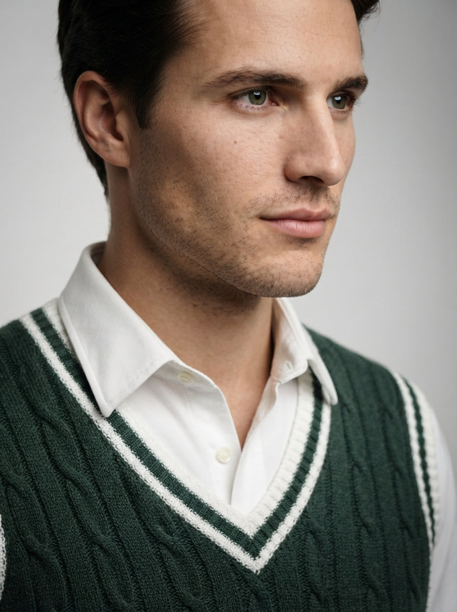 The Sedbergh Cable Vest in Beige