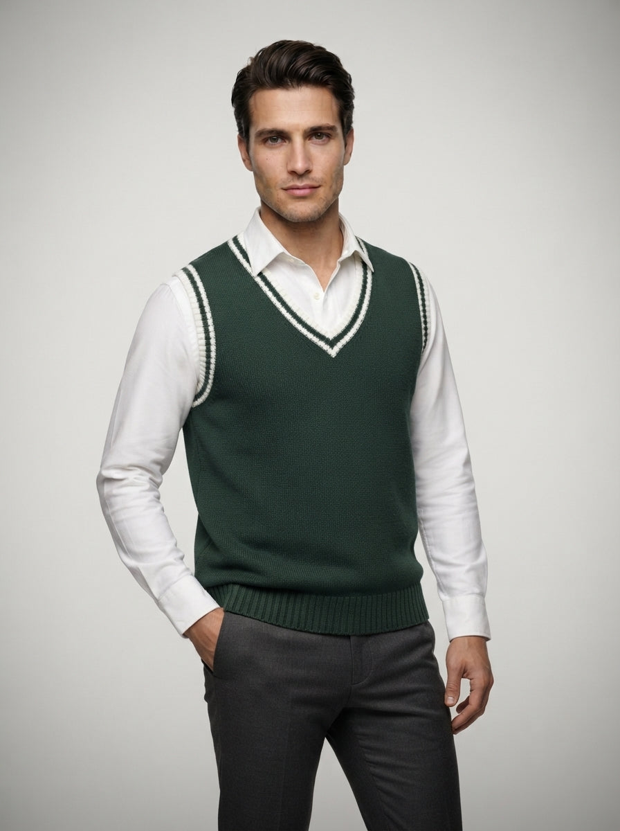The Sedbergh Cable Vest in Beige