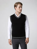 The Radcliffe Tipped Vest in Black