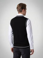 The Radcliffe Tipped Vest in Black