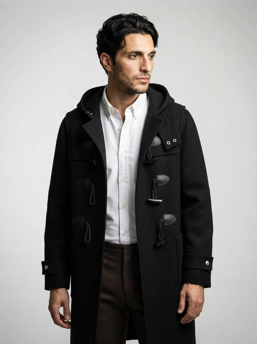 The Netherby Toggle Coat in Black