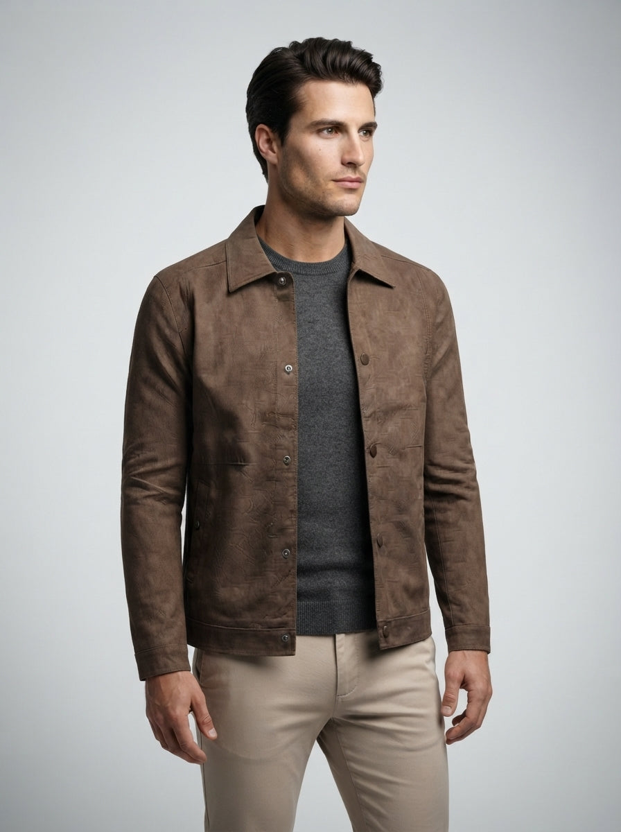 the-foxbridge-trucker-jacket in Brown