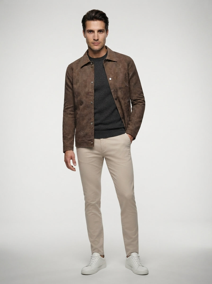 the-foxbridge-trucker-jacket in Brown