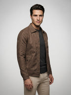 the-foxbridge-trucker-jacket in Brown