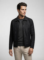 the-foxbridge-trucker-jacket in Black