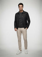 the-foxbridge-trucker-jacket in Black