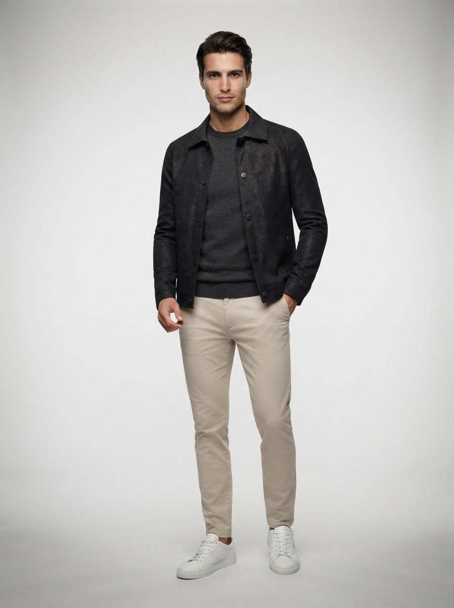 the-foxbridge-trucker-jacket in Black