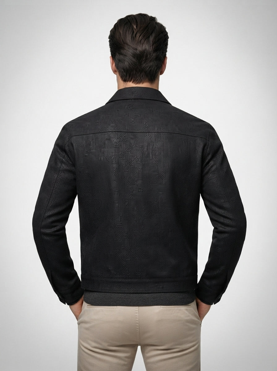 the-foxbridge-trucker-jacket in Black