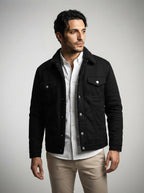 The Harlech Twill Trucker in Black
