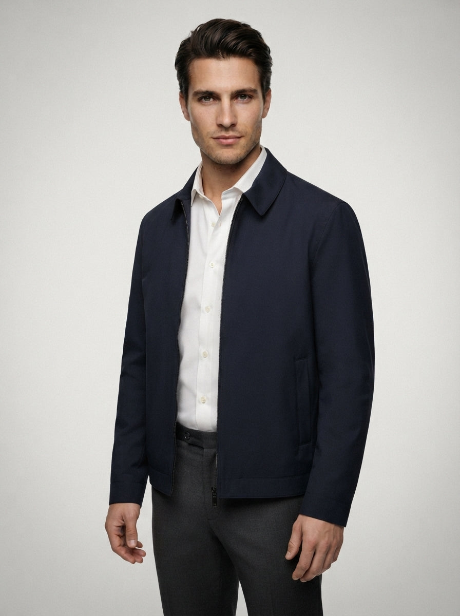 The Colvert Zip Blouson in Navy