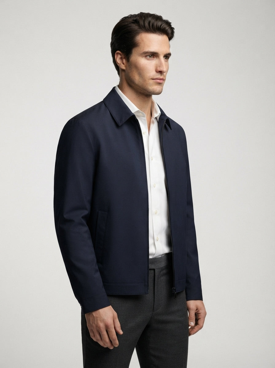 The Colvert Zip Blouson in Navy