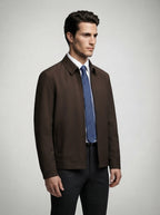 The Colvert Zip Blouson in Brown