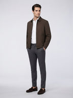 The Colvert Zip Blouson in Brown