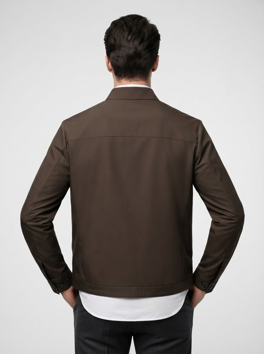 The Colvert Zip Blouson in Brown