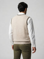 The Barrowden Twist Knit Vest in Oatmeal