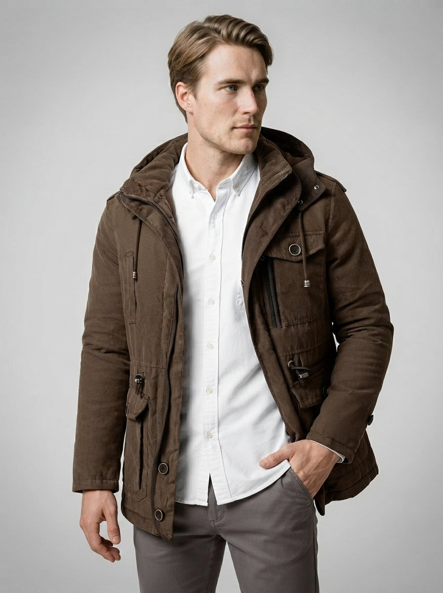 The Halverton Utility Parka in Dark Brown