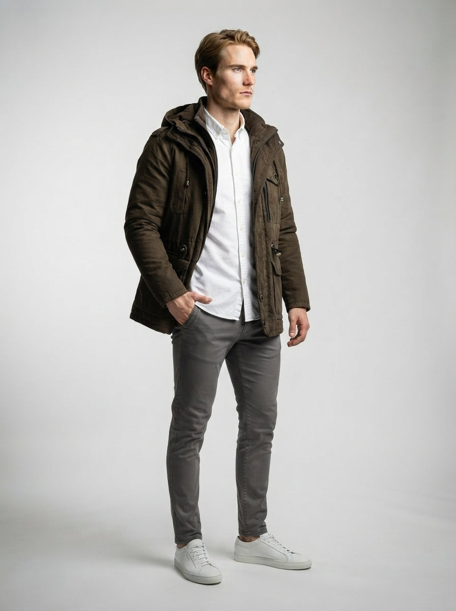 The Halverton Utility Parka in Dark Brown