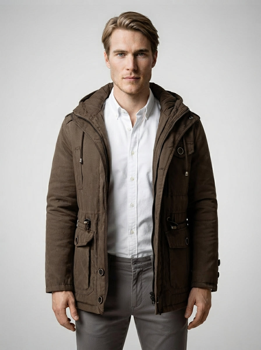 The Halverton Utility Parka in Dark Brown