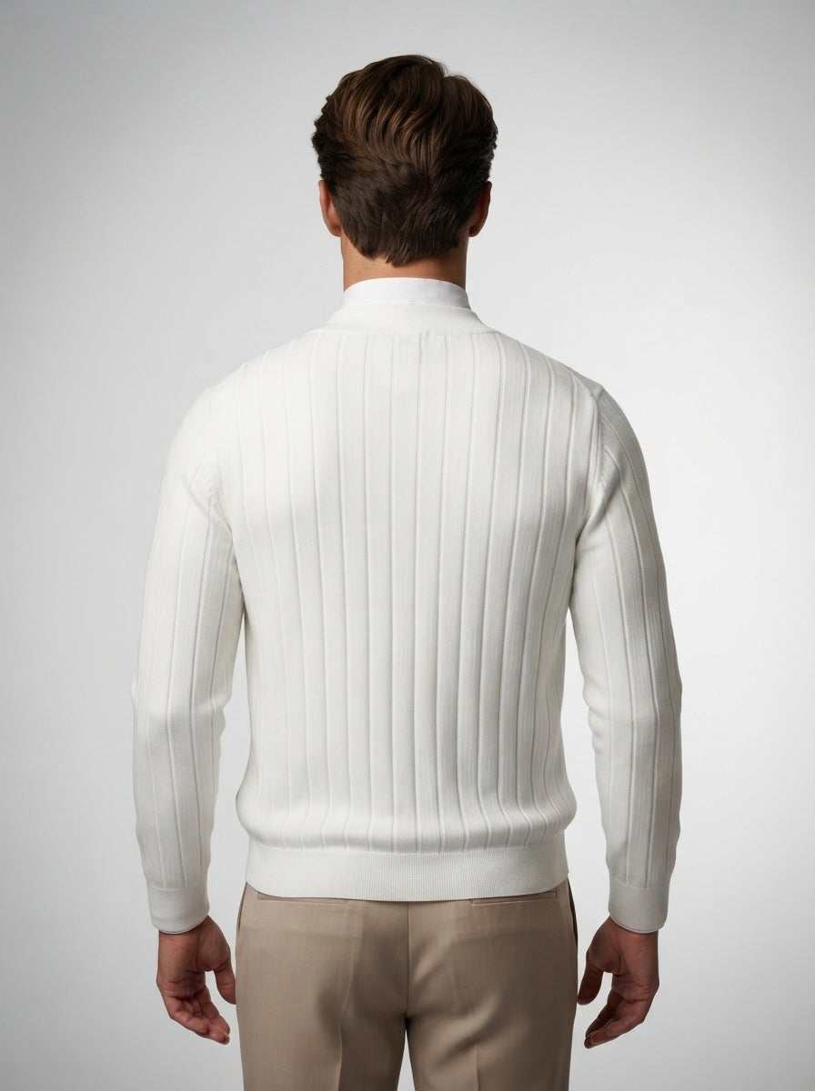 The Fairholme Rib Cardigan in Cream