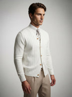 The Fairholme Rib Cardigan in Cream