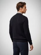The Fairholme Rib Cardigan in Navy