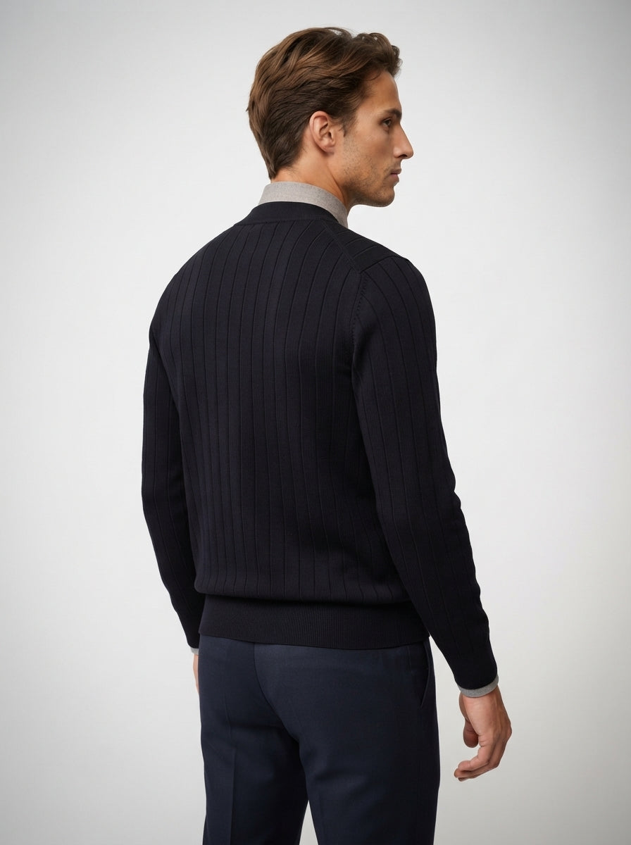 The Fairholme Rib Cardigan in Navy
