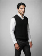 The Hartsmere Waffle Vest in Black