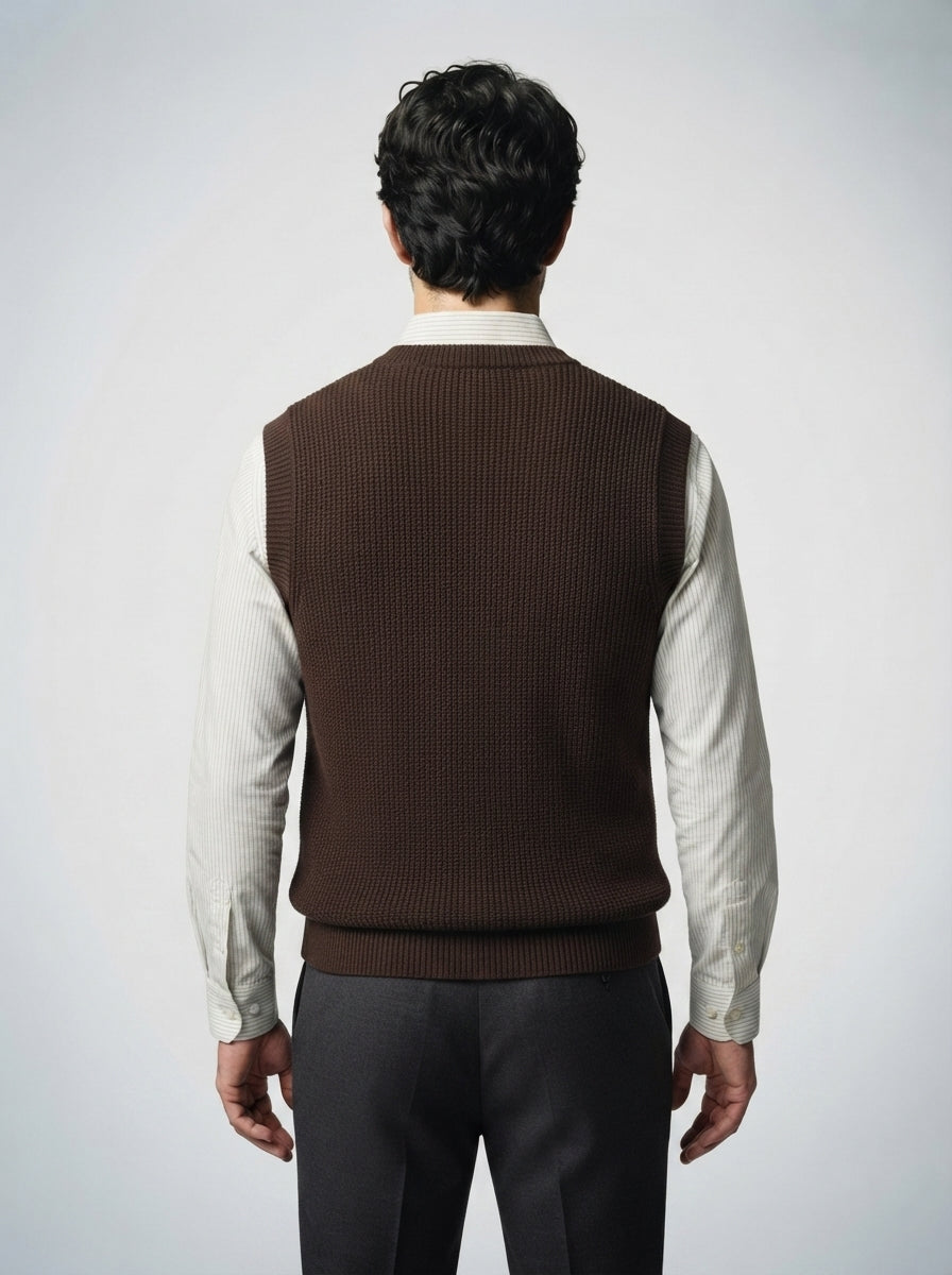 The Hartsmere Waffle Vest in Brown
