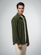 The Wyndham Corduroy Overshirt in Olive