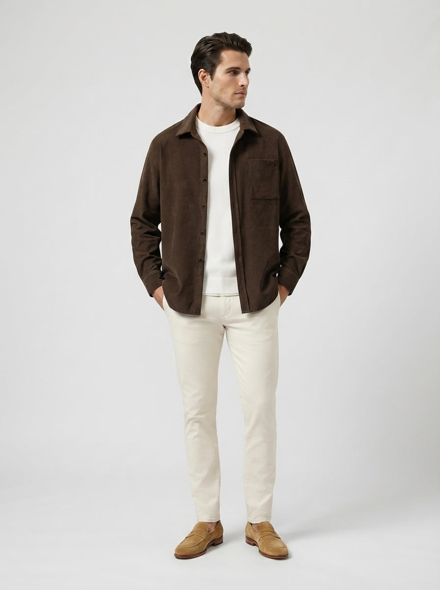 The Wyndham Corduroy Overshirt in Brown