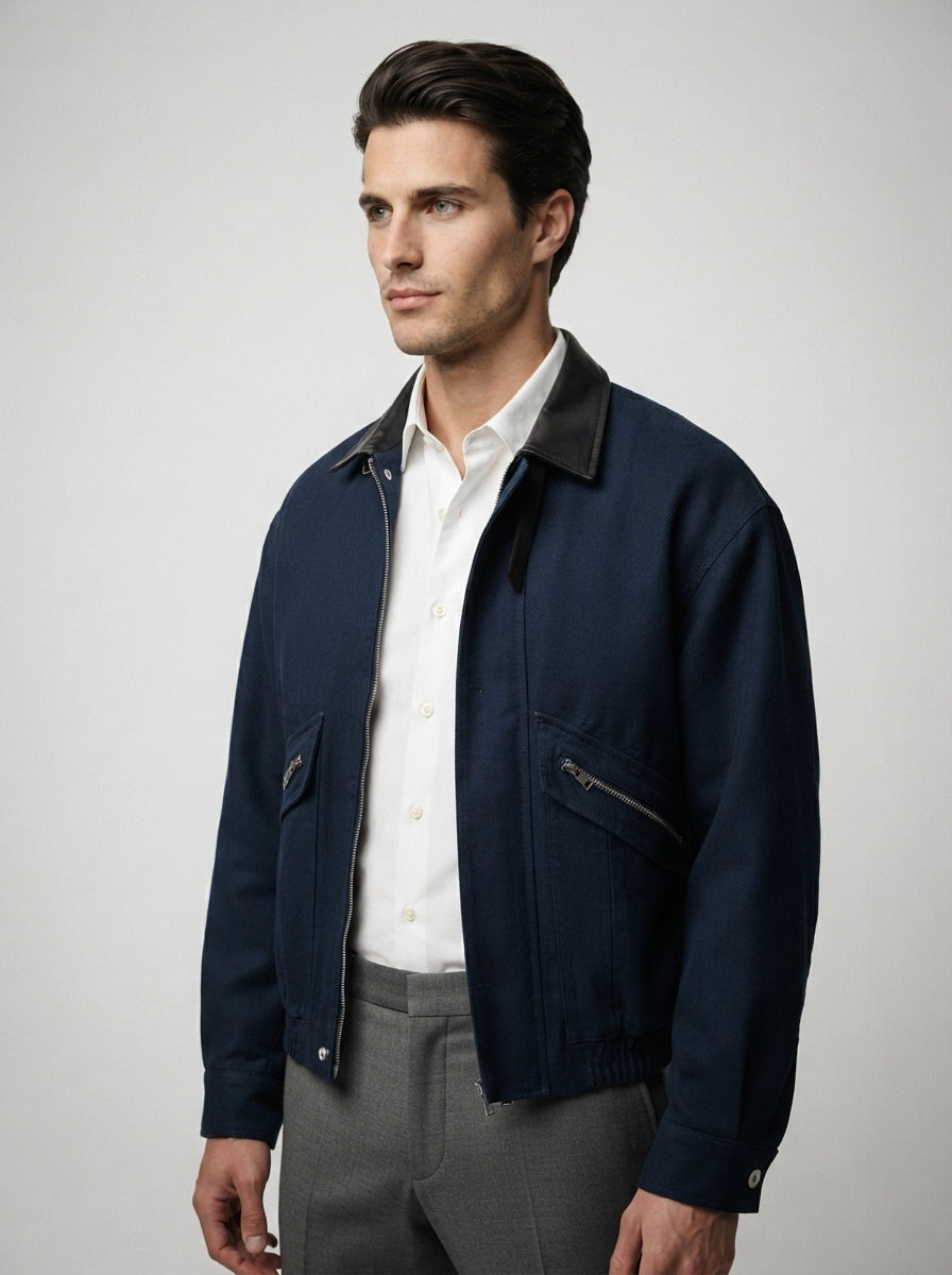 The Hadleigh Zip Bomber in Navy