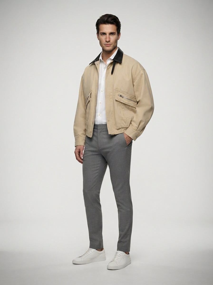The Hadleigh Zip Bomber in Tan
